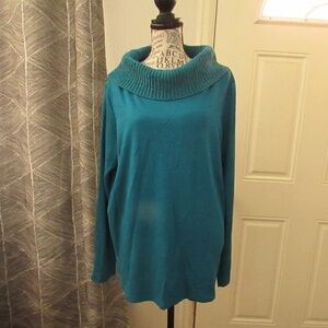 Chico's Teal Cowl Neck Sweater